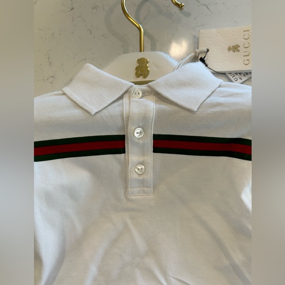 Gucci Baby’s white Polo with green and red detail , Authentic NWTS, - Picture 4 of 13